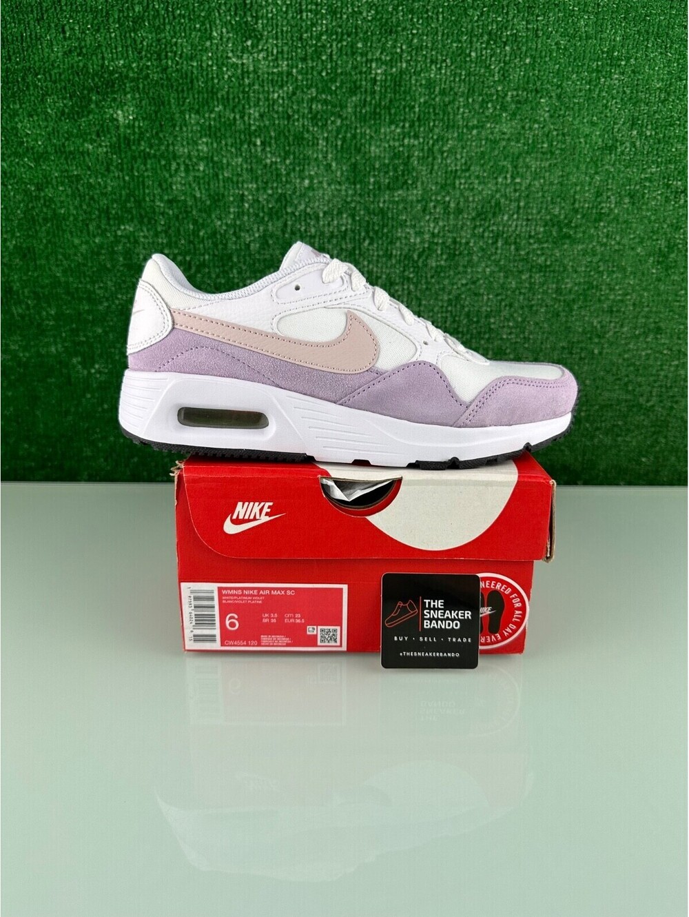 Size 6W/4.5M - Nike Air Max SC White Platinum Violet W